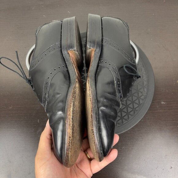 ALLEN EDMONDS Shelton Oxfords Dress Shoes Black Leather Mens Size 8.5 - Picture 7 of 10